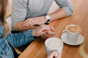 Couple in a coffee shop